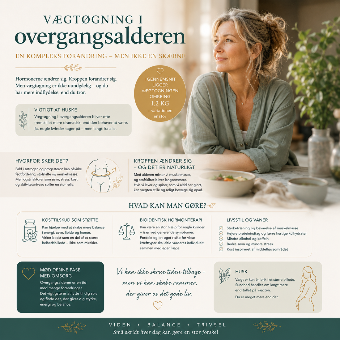 Vægtøgning før og efter overgangsalderen – hvad sker der egentlig?